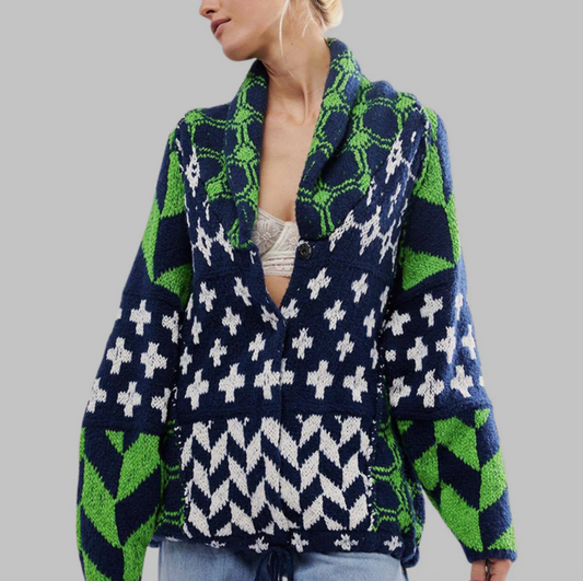 Alora™ - Vintage Button-Front Oversized Cardigan Sweater